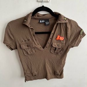 JLo Sheer Military Top